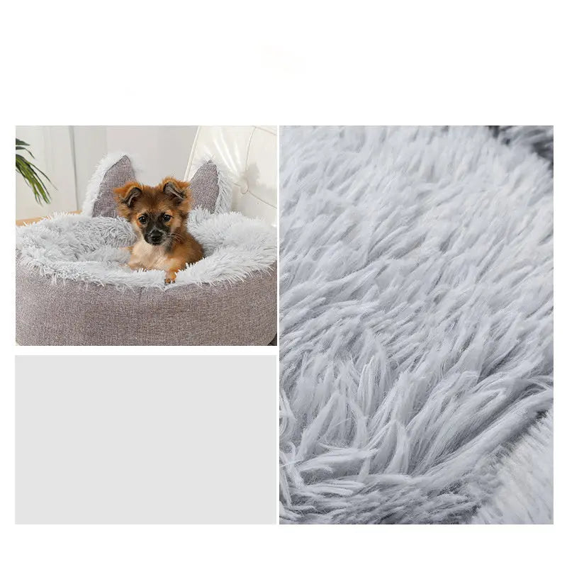 Cat Bed Plush Dog Cat Fluffy Bed Pet plaza