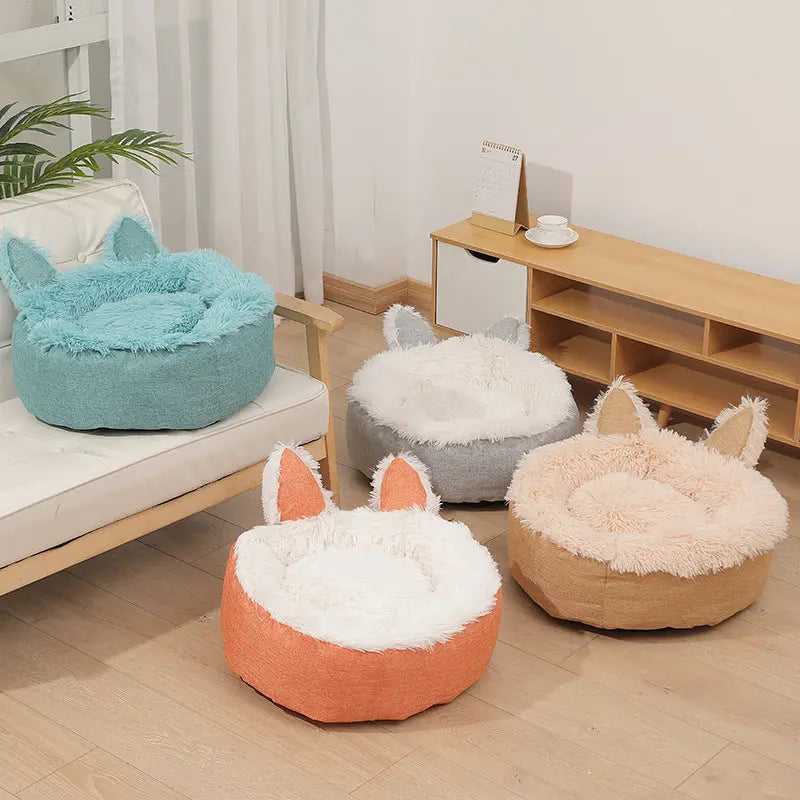 Cat Bed Plush Dog Cat Fluffy Bed Pet plaza