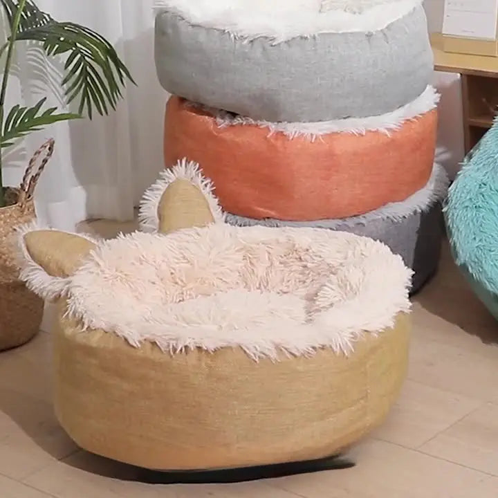 Cat Bed Plush Dog Cat Fluffy Bed Pet plaza