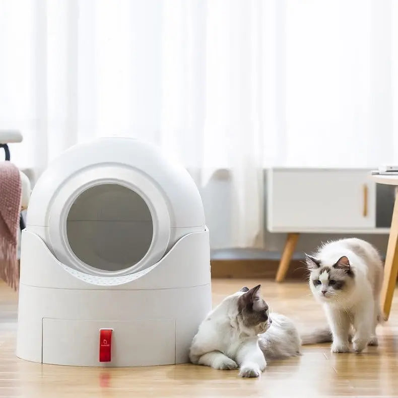 Full Closed Semi Smart Cat Toilet Super Large Odor Proof Pet plaza