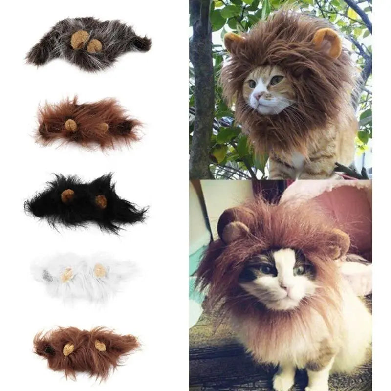 Funny Pet Hat For Small Dogs Cats Hat Emulation Lion Hair Mane Ears Head Cap Pet plaza